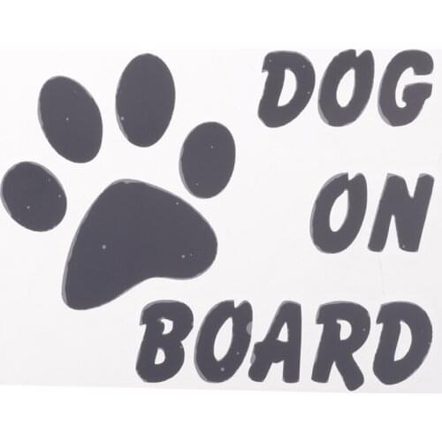 DOG ON BOARD Footprint Reflective Car Window Sticker Decal Decoration