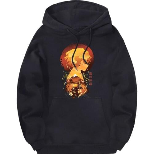 Demon Slayer Hipster Hooded Sweatshirts Men Harajuku Autumn Pullovers Fashion Hoody Full Sleeve Hoodies White Moletom Homme