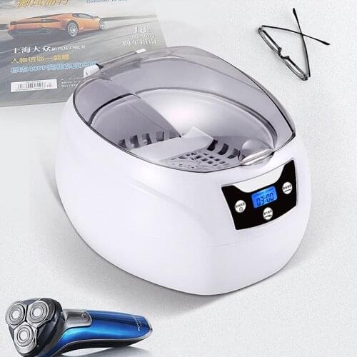 750ML 220v Ultrasonic Cleaner Jewelry Glasses Ultrasonic Cleaning Machine SUS304 Stainless Steel KM-900T 50w CE