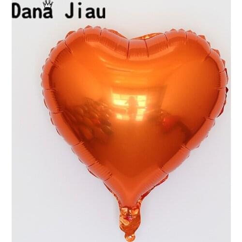 18inch orange heart Foil Balloon wedding happy Birthday Party Decoration Air Balloons holiday event inflate Baloon toy