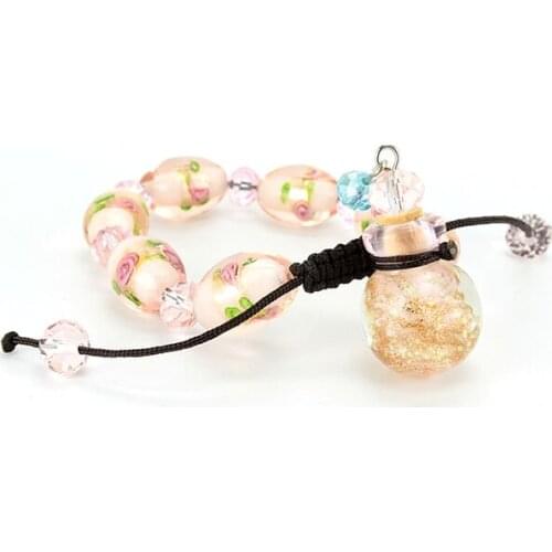 Women Charm Beads Bracelet Bangles Jewelry For Women 2017 Gift Flower Essential Oil Perfume Bottle Bracelets