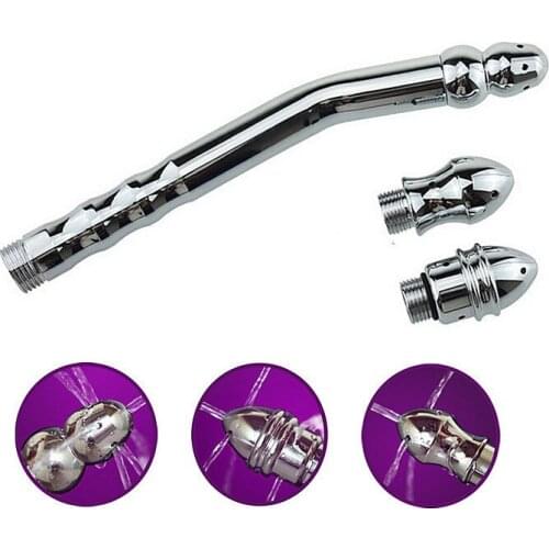 1Set Aluminum Anal Cleaning Enema Shower Bidet Anal Toilet Anus Clean Plug Kit Clean Enema Enema Metal Anal Cleanser Butt Plug