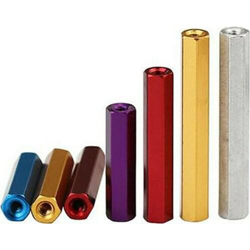 10Pcs M3 Hex Coupling Nuts Aluminum Alloy Hexagon Female Sleeve Rod Bar Stud Long Nuts Length 6mm-60mm