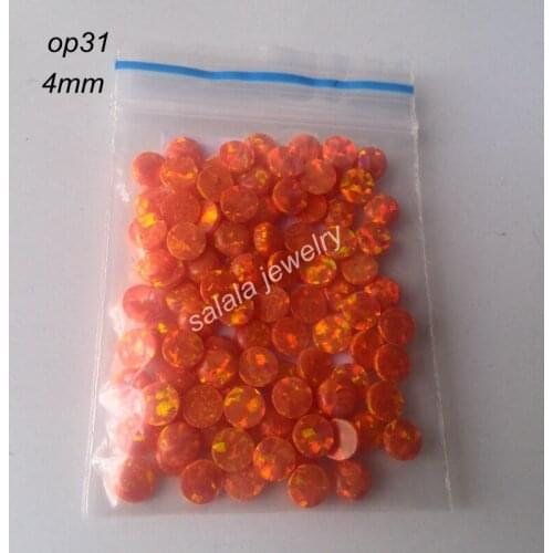 100 pcs /lot Free Shipping 4mm OP31 Mexico Opal Round Cabochon Fire Opal Synthetic Fire Round Cabochon Fire Opal Stone