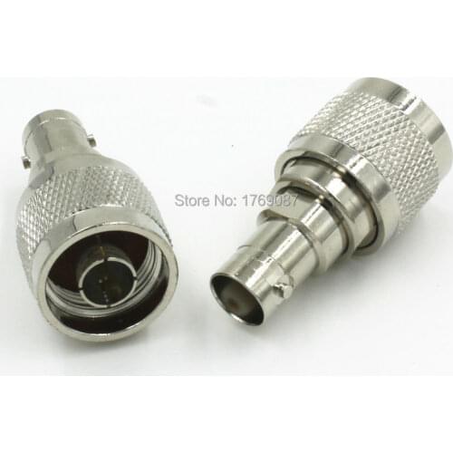 2PCS BNC Female Jack to N Male Plug Straight RF Coaxial Adapter Connector