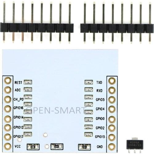 2PCS ESP8266 ESP-07 ESP-12E ESP-12F Wi-Fi Wireless Transceiver Adapter Module w/ 3.3V Regulator IC