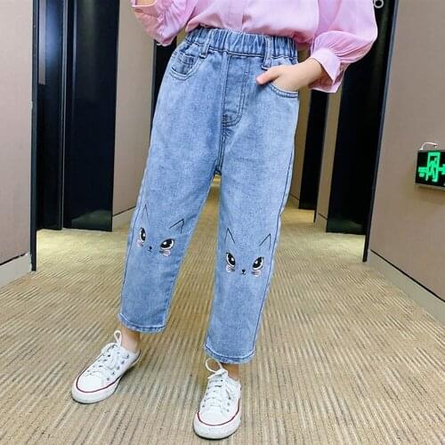 2021 Fashion Baby Girls Skinny Jeans For Toddler Girl denim Pants Casual Kids Clothes Children Trousers Teenager Ripped Jeans