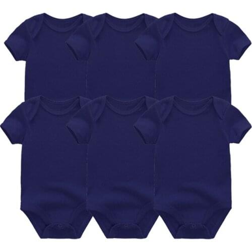 5/6PCS Newborn Solid Baby Boy Clothes Cotton Bodysuits Short Sleeve Baby Girl Clothes Print Ropa Bebe Girls Baby Clothing