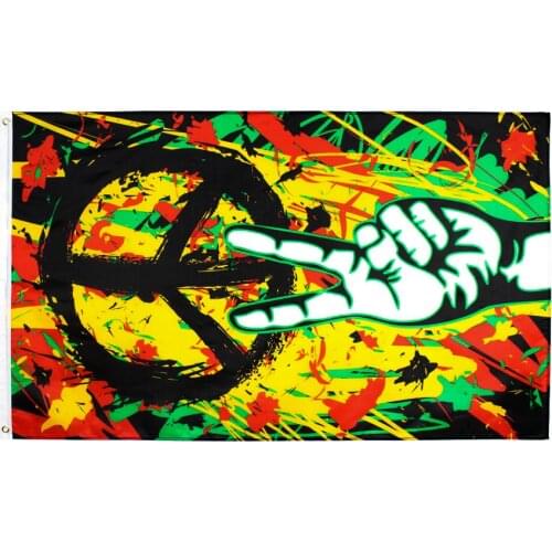60x90cm/90x150cm Rasta Peace Grafitti Flag 2x3ft/3x5ft Banner