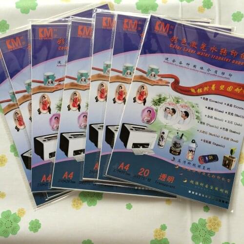 A4 size (70 pieces/lot) laser clear waterslide decal transfer printing paper for ceramics
