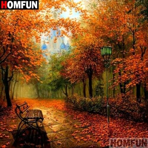 HOMFUN Full Square/Round Drill 5D DIY Diamond Painting "Scenic chair" 3D Embroidery Cross Stitch 5D Decor Gift A17303