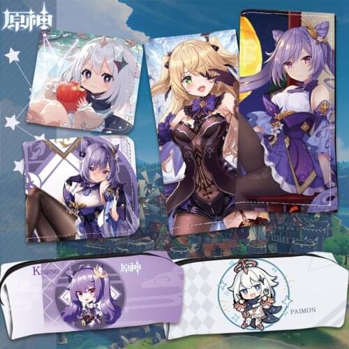Anime Cartoon Game Genshin Impact Cosplay wallet pen pocket wallet handbag canvas bag