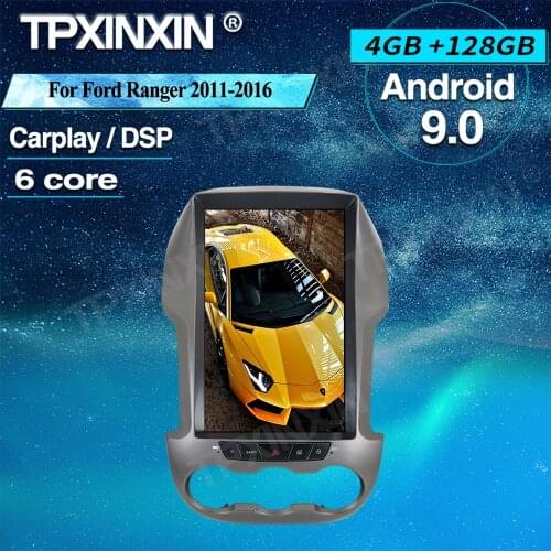 For Ford Ranger 2011-2016 Tesla Style Android 9 4+128G Car GPS Navigation Multimedia Player Head Unit Autoradio Audio Stereo