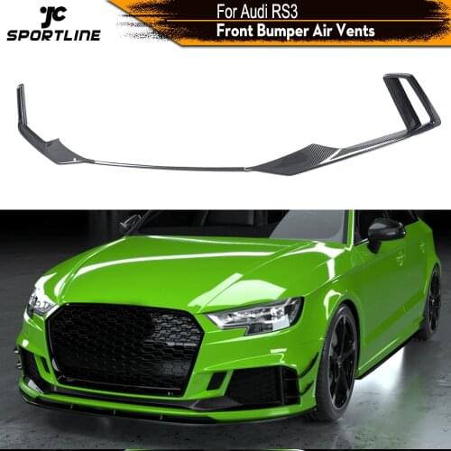 Carbon Fiber Car Front Bumper Lip Spoiler Air Vent Trims Decoration for Audi RS3 Sedan 2017 2018 2019 Front Bumper Lip Splitters