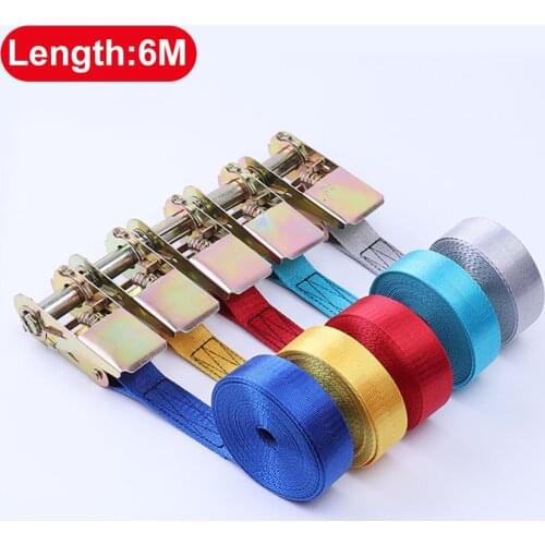 6 M Car Tension Rope Motorcycle bike Lashing Rope Cargo Strap Tension Rope Tie Down Strap Strong Ratchet Belt for Luggage Bag