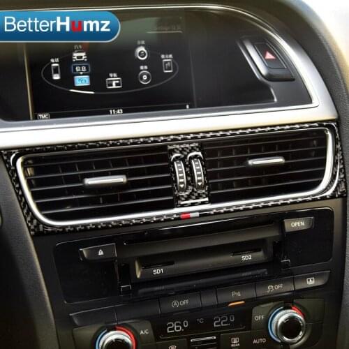 Interior For Audi A4 2009-2016 Air Conditioner Vent Outlet Cover Styling Carbon Fiber Decoration interior mouldings Accessories