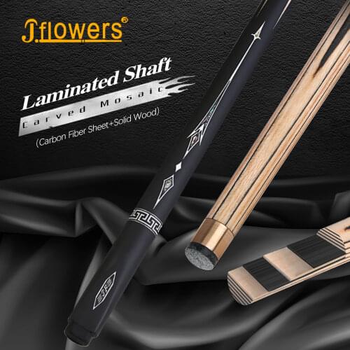 Jflowers Billiard One Piece Snooker Cue 145cm Ash Wood Carbon Tube Inside Butt Snooker Cue Australian Abalone Shell Snooker Cue