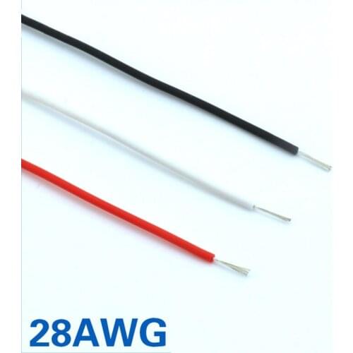 FATJAY RC 1 meter 28AWG flexible soft silicone wire high temperature voltage resistant cable Ultra Flexible Test Line