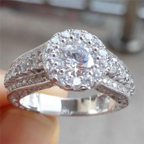 Huitan Temperament Modern Womens Rings Engagement Wedding with Dazzling CZ Stones Luxury Fashion Female Jewelry Valentines Gift