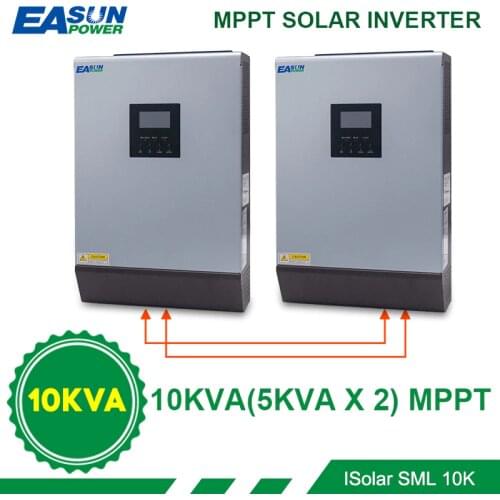 EASUN POWER 8000W Solar Inverter 60A MPPT 10KVA Off Grid Inverter 48V 220V Pure Sine Wave Hybrid Inverter 60A Battery Charger