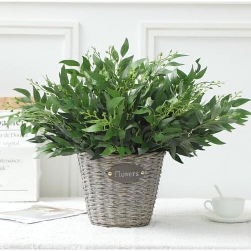 Artificial Plants Willow Leaves Branches Home Garden Decoration Artificial Fake Silk Eucalyptus Grass Plants Wedding Decors
