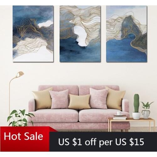 Curve Abstract Wall Art Picture Canvas Painting Poster Print Art Pictures Living Room Decoration
