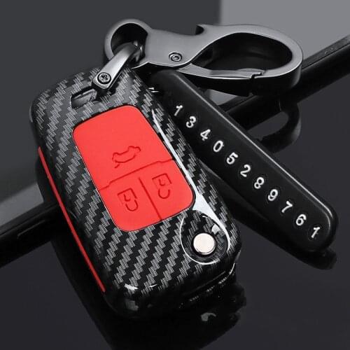 Carbon Fbire ABS Car Key Cover For Chevrolet Cruze Opel Vauxhall Mokka Buick Encore 3 Buttons Folding Remote Protector Keychain