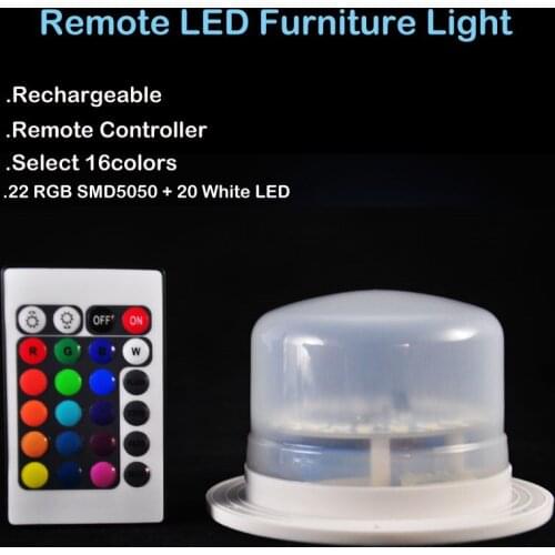 Kitosun Ourdoor Wedding Table Decor Lighting Rechargeable RGBW Waterproof Plastic LED Furniture Light with Remote Controller