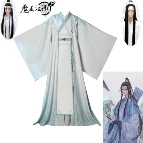 Lan Wangji Cosplay Costumes Mo Dao Zu Shi Original LanZhan Ancient Costume Wig Grandmaster of Demonic Cultivation Costume