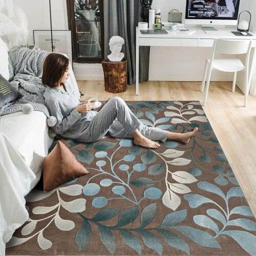 Nordic style leaves larege carpet living room bedroom area rugs bed bedside parlor soft sofa kitchen door mat hallway customized