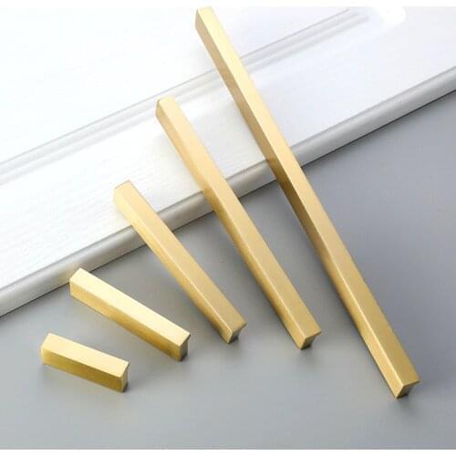 Brass Furniture Handles Gold Cabinet Door Drawer Wardrobe Dresser Pulls Knobs Cabinet Pulls Kitchen Handle