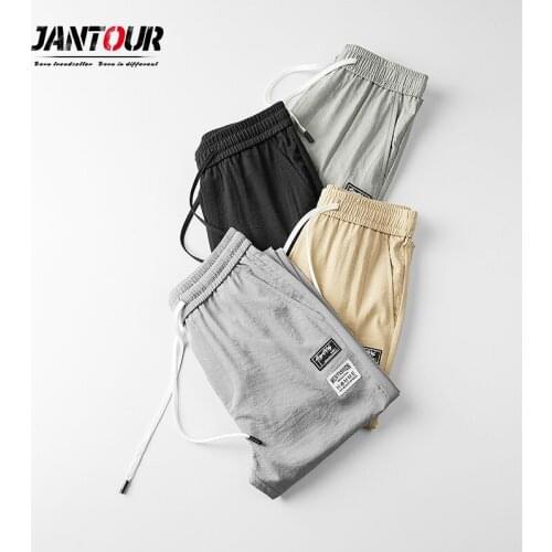 Summer Men Pants Thin Casual Classics Elasticity Lace Waist Straight Length Fashion Black Khaki Breathing Leggings Trousers Male