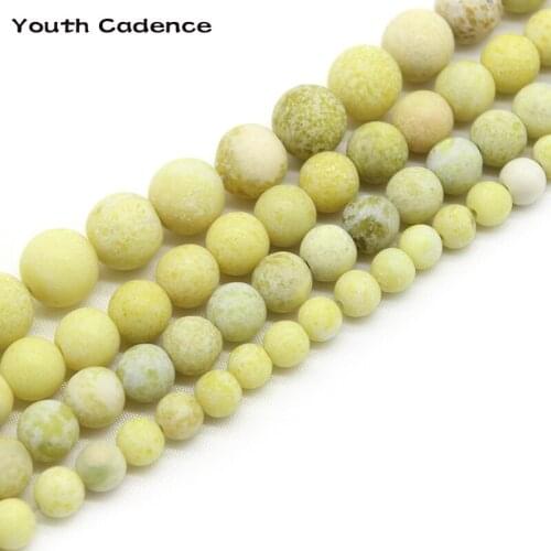 Matte Yellow Mustard Stone Natural Stone Beads For Jewelry Making Devil Stone DIY Bracelet Necklace 4mm 6mm 8mm 10mm 12mm Strand