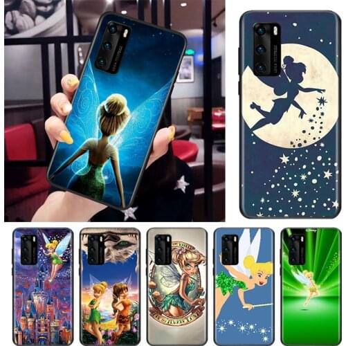 Disney Tinker Bell For Huawei P Smart S Z Mate 40 RS 30 20 10 Pro Plus Lite 2019 2020 2021 Black Soft Phone Case