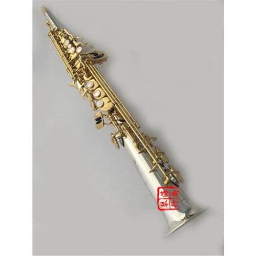 Straight S-9930 B flat Soprano Saxophone and Gold Key Sax Musical Instruments Professional level