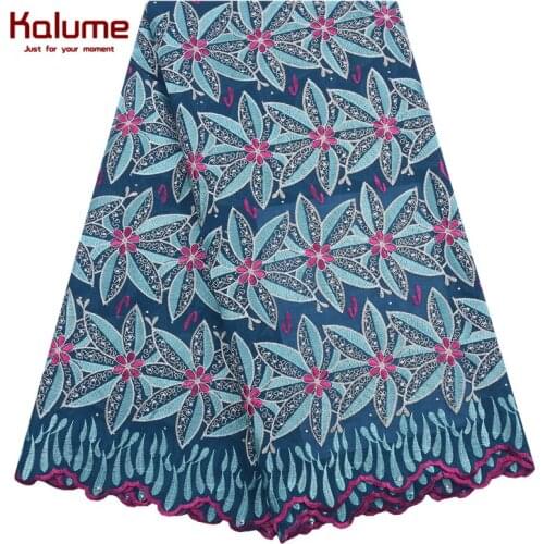 Kalume Swiss Voile Lace In Switzerland With Stones African Cotton Lace Fabric High Quality Nigerian Voile Lace For Dress F2034