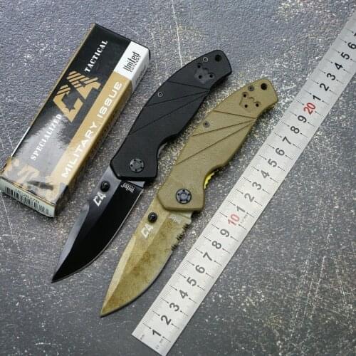 Customized C4 folding knife 440A blade steel + G10 handle outdoor camping hunting riding trekking tactics fruit knives EDC