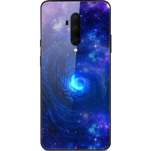 Glass Case For Oneplus 7T Pro Phone Case Phone Shell Phone Cover Back Bumper Star Sky Pattern