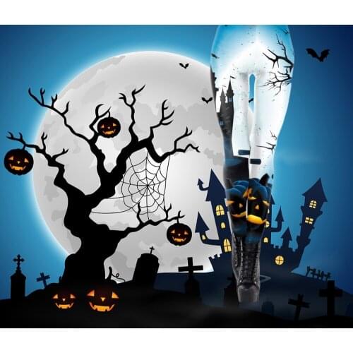 SzBlaZe New Sexy Womens Halloween Print Leggings Punk Costumes Horror Pumpkin Head 3d Digital Leggins Party Legging Fiesta Pant