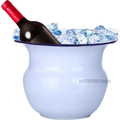 Chinese Traditional Fruit Basket Stylish white enamel Chinese Vase Antique Kitchen Tool Champagne Ice Bucket Wedding Decorations