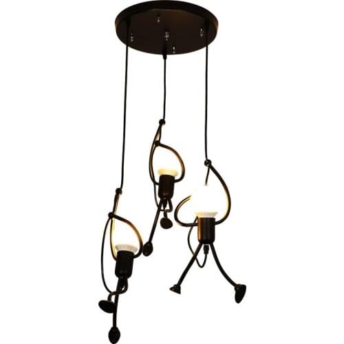 Creative long Hang lamp Nordic led restaurant lamp bar Pendant Lights three-head dining table lamp art study dining room lamps