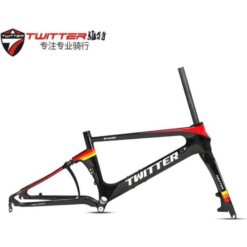 Twitter F451 Folding Bike 22 inch Frame Carbon Ultralight 451 Carbon Fiber Frameset Disc Brake QR 100mm 135mm BSA68 Threaded