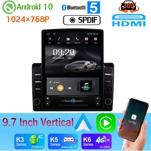 Android 10 9.7" Vertical Style Multimedia Player For Hyundai Azera 2006-2010 Car Radio GPS 360 4 Camera CarPlay Android auto DSP