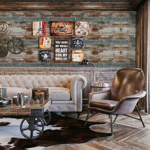 Vintage Wood Self Adhesive Paper Removable Peel Stick Wallpaper Multi-color Wood Panel Interior Film Leave Waterproof Easy Clean