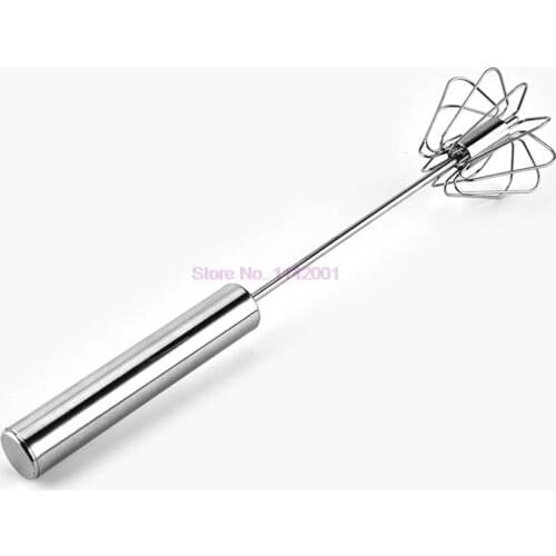 100Pcs Stainless Steel Hand Pressure Rotating Semi-Automatic Mixer Coffee Milk Mixing Eggbeater Handheld Kitchen Cooking Tool