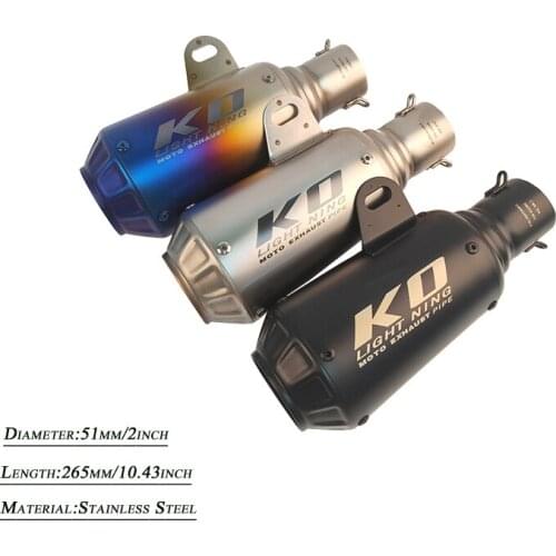 For Cutting 38-51mm Motorcycle Exhaust Muffler Pipe With Removable DB Killer Refit Stainless Steel Tail Silencer System Silp on