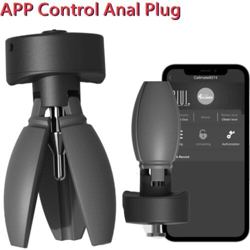 QIUI APP Remote Control Anal Plug Chastity Locks Anus Dilator Expansion SM Chastity Device Buttplug Anal Sex Shop for Couples