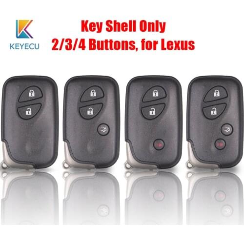 Keyecu Replacement Remote Car Key Shell Case Cover 2 3 4 Buttons for Lexus CT200h IS250 RX350 GS430 GS350