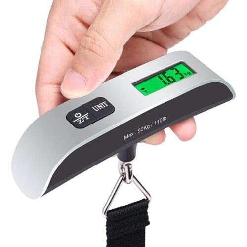 Green backlight LCD display Digital Hanging Luggage Scale Scale Travel Postal Scale With Temperature function
