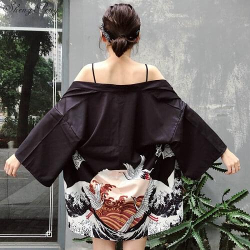 Summer 2021 women blouse and tops women long sleeve cardigan kimono cardigan hot sale traditional japanese kimonos V1541